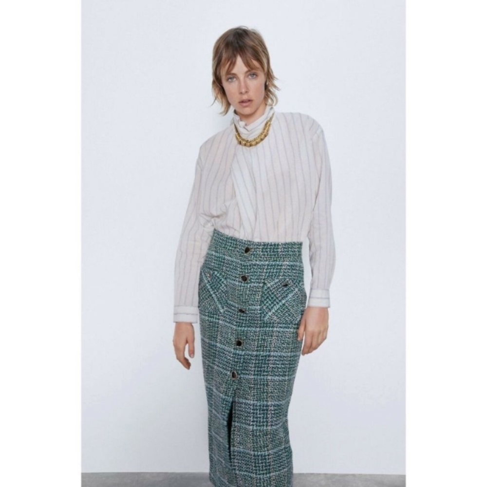 Zara retro tweed pencil skirt
